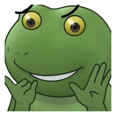 Emoji with lashes and hands going outwards sticker