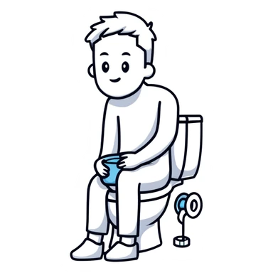 man sitting on toilet sticker