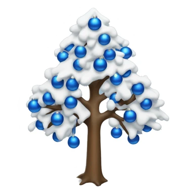 Albero di Natale con luci bianche e palline blu sticker