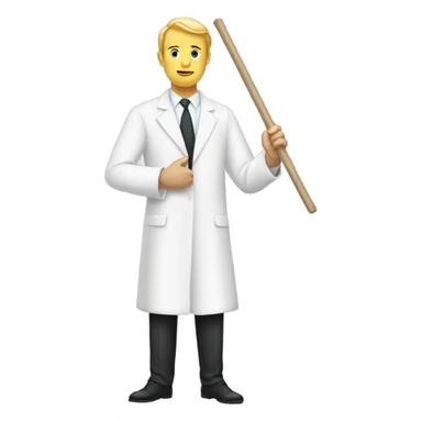 white man holding placard on stick sticker