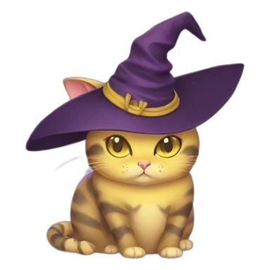 yellow cat witch named fat chin sticker