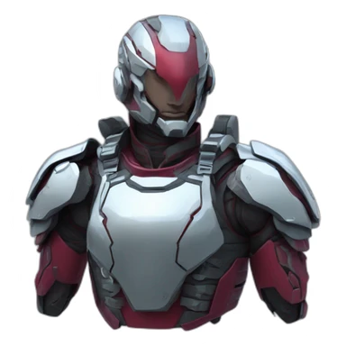 futuristic Autonomous Combat armored colored crimson breastplate arms sticker