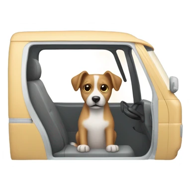 Dog driving a van sticker