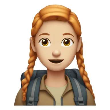 Ginger girl with straight hair and blue eyes On a hike sticker