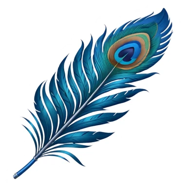 Radhe radhe writing peacock feather  sticker