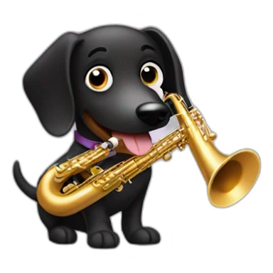 Black wiener dog playing the saxophone sticker