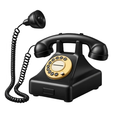 black telephone receiver sticker