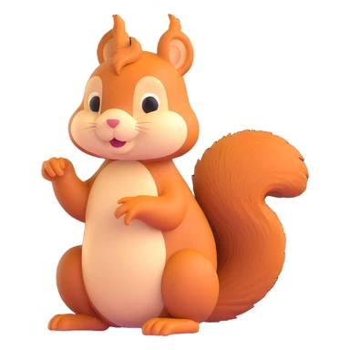 cute squirrel sitting with a bushy tail sticker