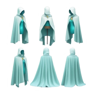 faceless mannequin flapping aquamarine gemstone white cape sticker
