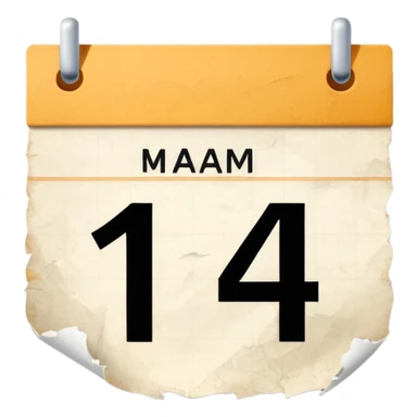 calendario com uma folha de numero 14 sticker