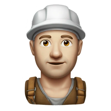 Photorealistic white skin Factory worker XVII century sticker