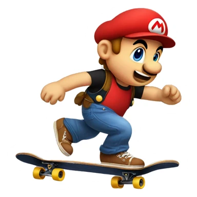 Baby Mario skateboarding sticker