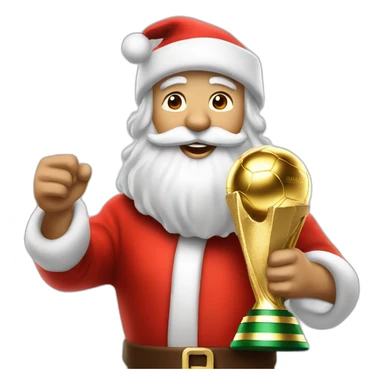 Santa Claus with the world cup trophy in his hands sticker