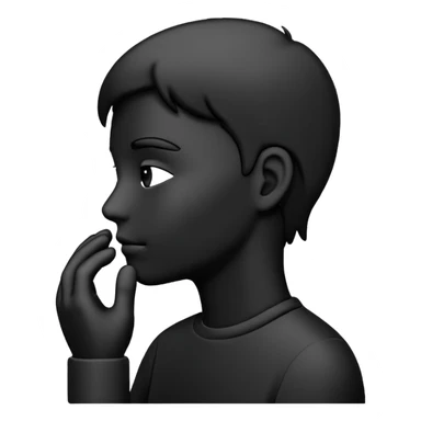 Minimalistic flat vector icon, iOS style, thin black outline on white background. Person silhouette. Black, completely monochrome, matte.  sticker