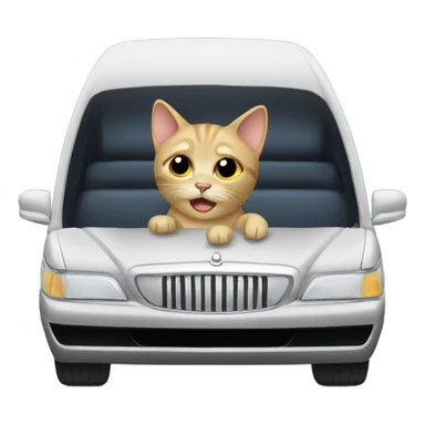 Crying cat in a limousine  sticker