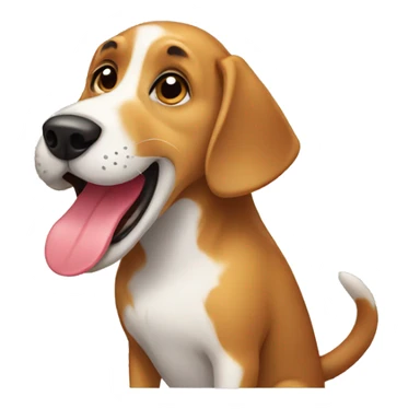 A dog licking itself  sticker