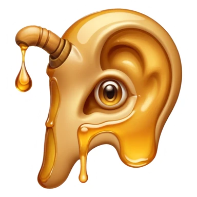 A big human ear, with honey dripping on it sticker