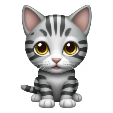 Gray striped kitten sticker