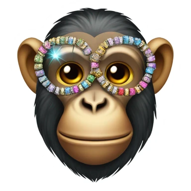 Monkey dressed in a suit with grills and necklaces on  sticker