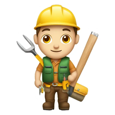 forester with wood measuring tools sticker