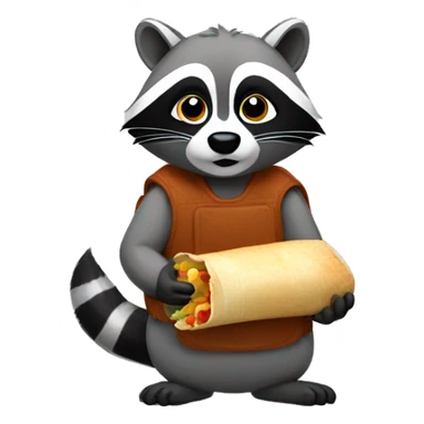 Raccoon wearing a sobrado and holding a tamale  sticker