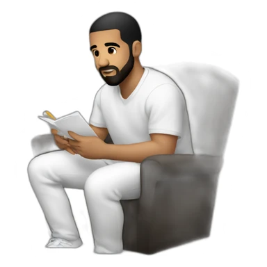 Drake writing sitting down zoomed in sticker