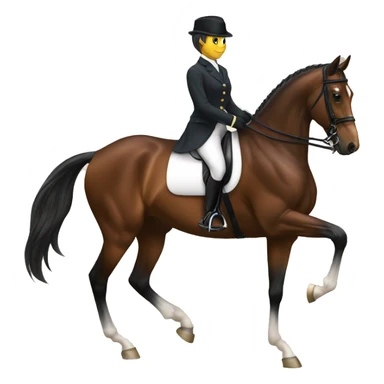 Bay horse doing dressage sticker