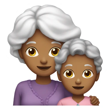 Grandmother with a girl sticker