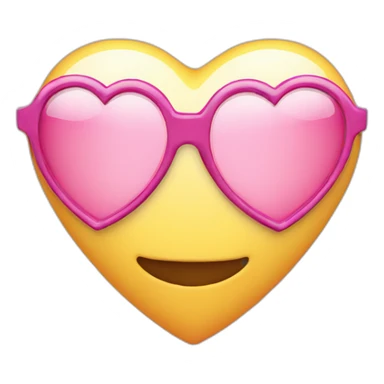 pink heart shaped glasses sticker