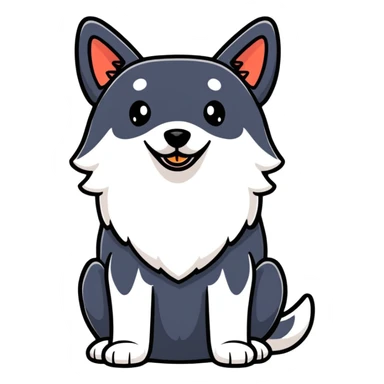 a dog with a half-human body, cartoon sticker style sticker