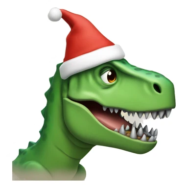 dinosaur with santa’s hat sticker