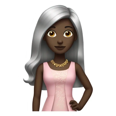 Dark skin girl with fancy clothes and straight hair sticker