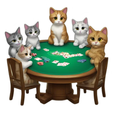 Kitties on a poker table sticker