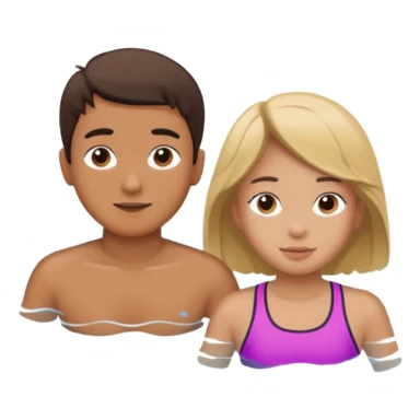 Swimming boy, swimming girl sticker