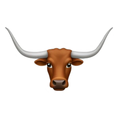 bull, Texas Longhorn with solid brown face, long long long long horns sticker