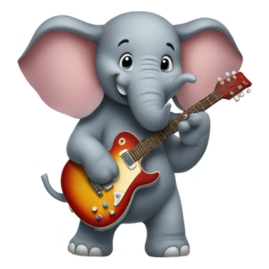 Elephant playing electric guitar sticker