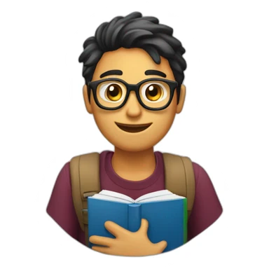 Uno studente che si dispera su un libro sticker