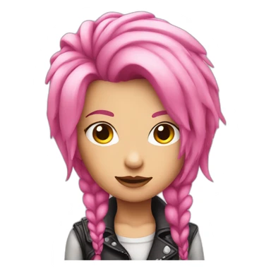 pink haired punk girl sticker