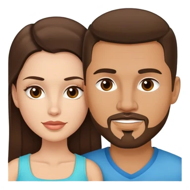 Intimate sfw between white brunette and tan Latino with goatee lover sticker