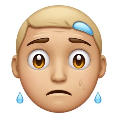 Sweating sad face emoji  sticker
