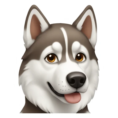 white and brown husky sticker