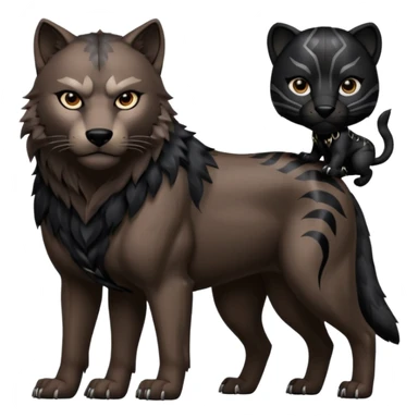 Wolf with black panther animal sticker