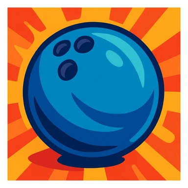 bowling ball vibrant toon style sticker
