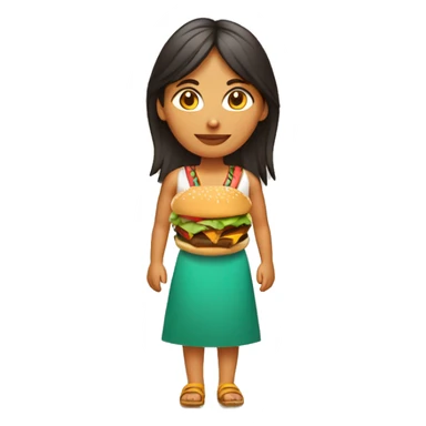 mujer indigena con hamburguesa sticker