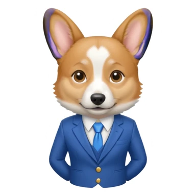 perrita caricatura gorgi gales ejecutiva con ropa celeste sticker