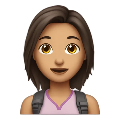 brunette girl's passport sticker