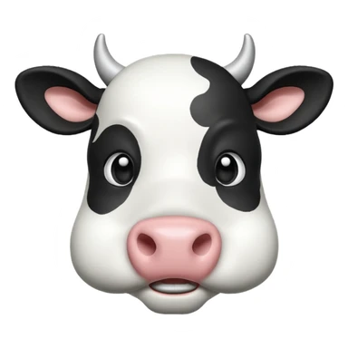 Black and White Cow 3d sticker