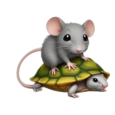 rat sur une tortue sur une souris sticker