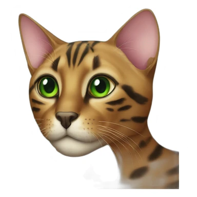 bengal black cat with green eyes sticker