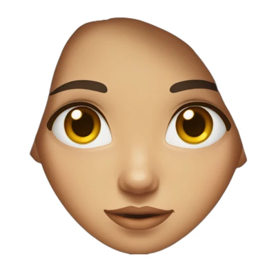 A girl with long dark brown hair, wearing a white shir, with brown eyes and slightly tanned sticker